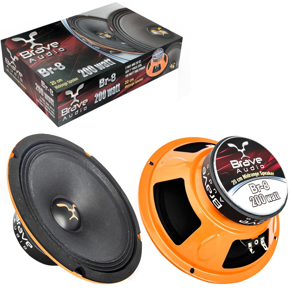 Oto Midrange 20cm 1100w RMS 100w 2 Adet Brave BR-8  