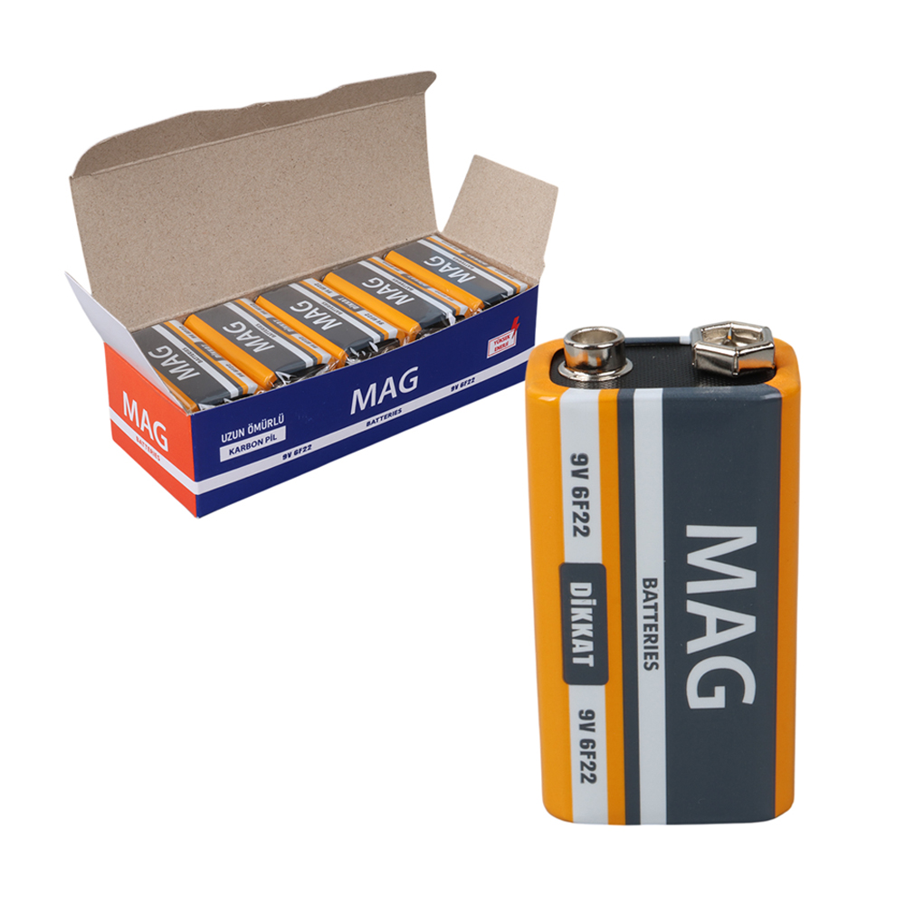 9 Volt Pil Carbon 10 Adet MG-9