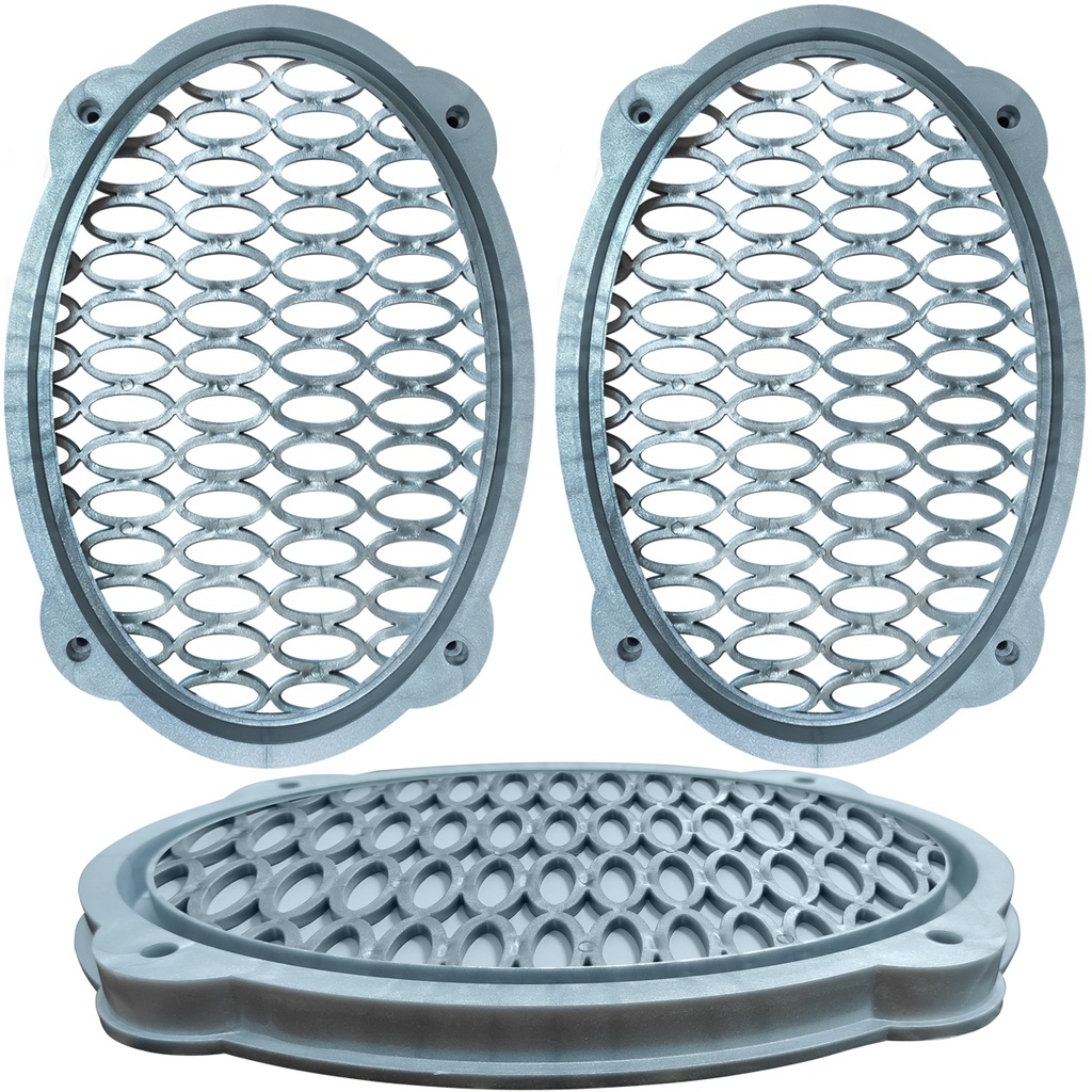 Gümüş Hoparlör Kapak Led Takılabilir 2 Adet Poke PK-5963