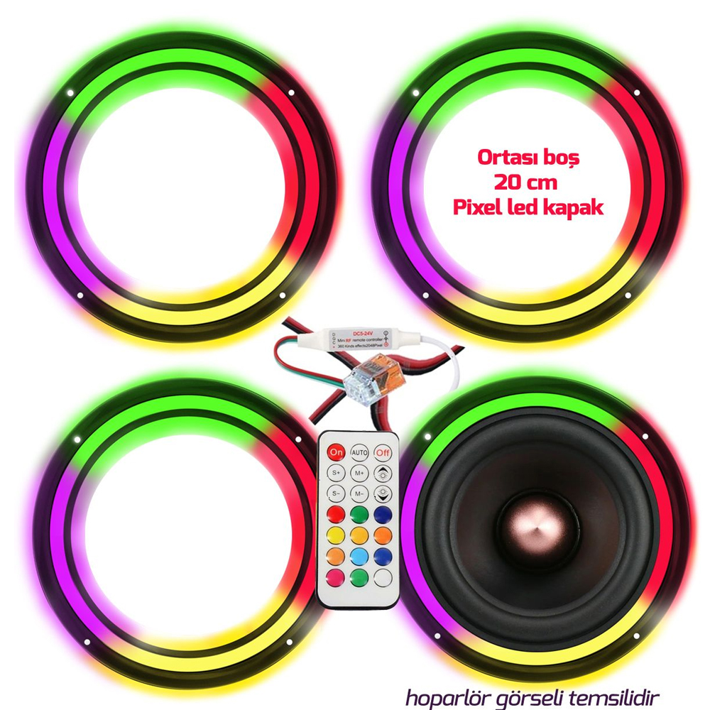 Pixel Ledli 20cm Hoparlör Kapak İçi Boş Animasyonlu 4 Adet Poke PK-6051