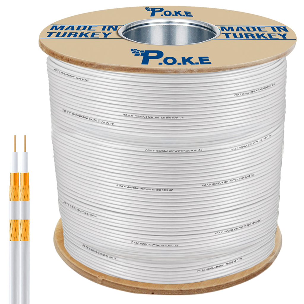 Anten Kablosu RG58/U4 Mini Çiftli Gold 300mt Poke PK-1065