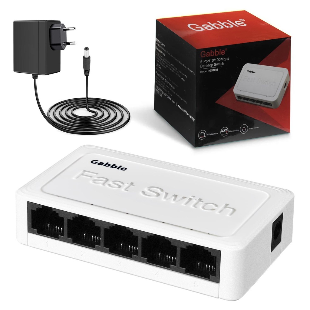 Ethernet Switch 5 port Hub Gabble GAB-SWC05