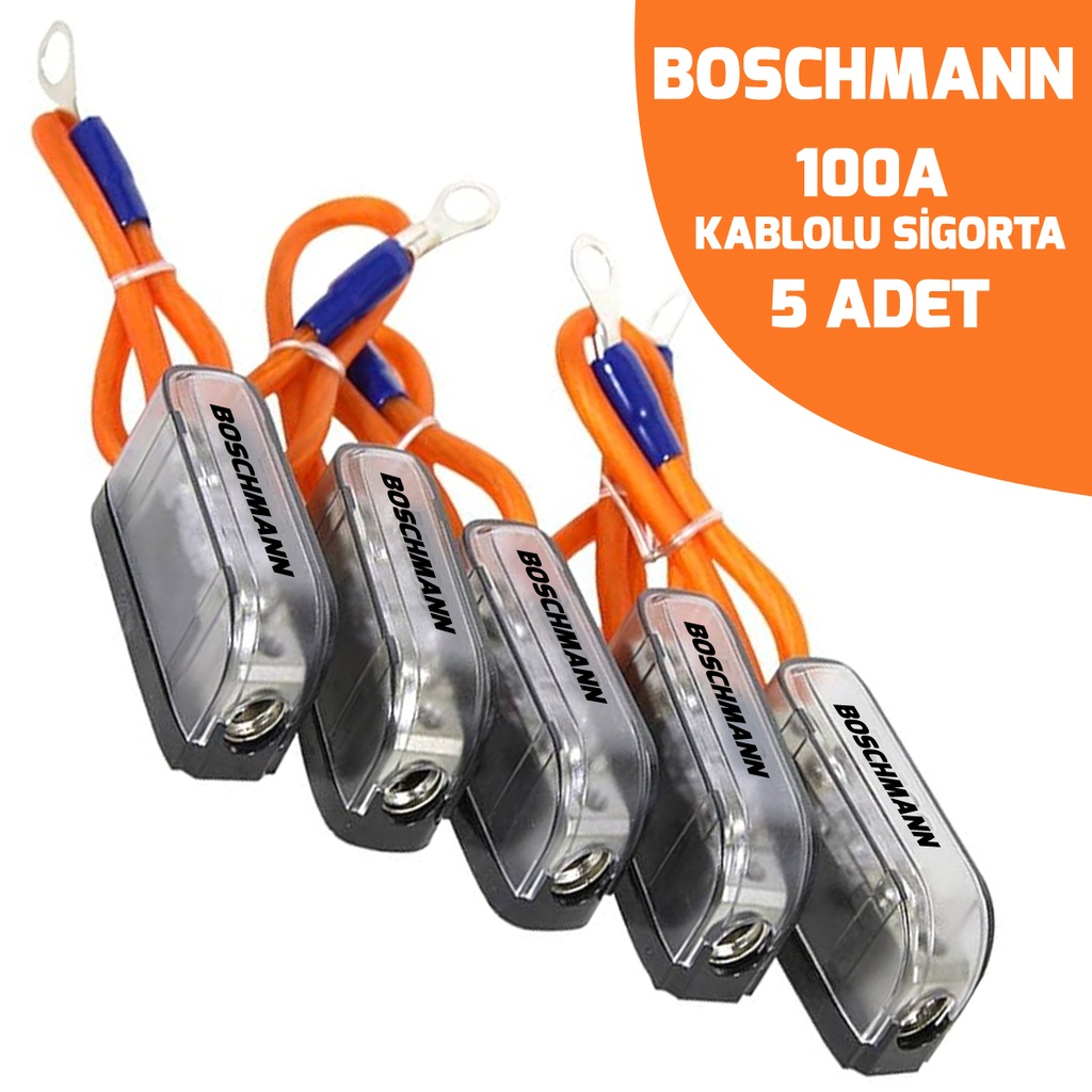 Oto Anfi̇ Sigorta 100A Kablolu 5 Adet Boschmann BM-Fuse100