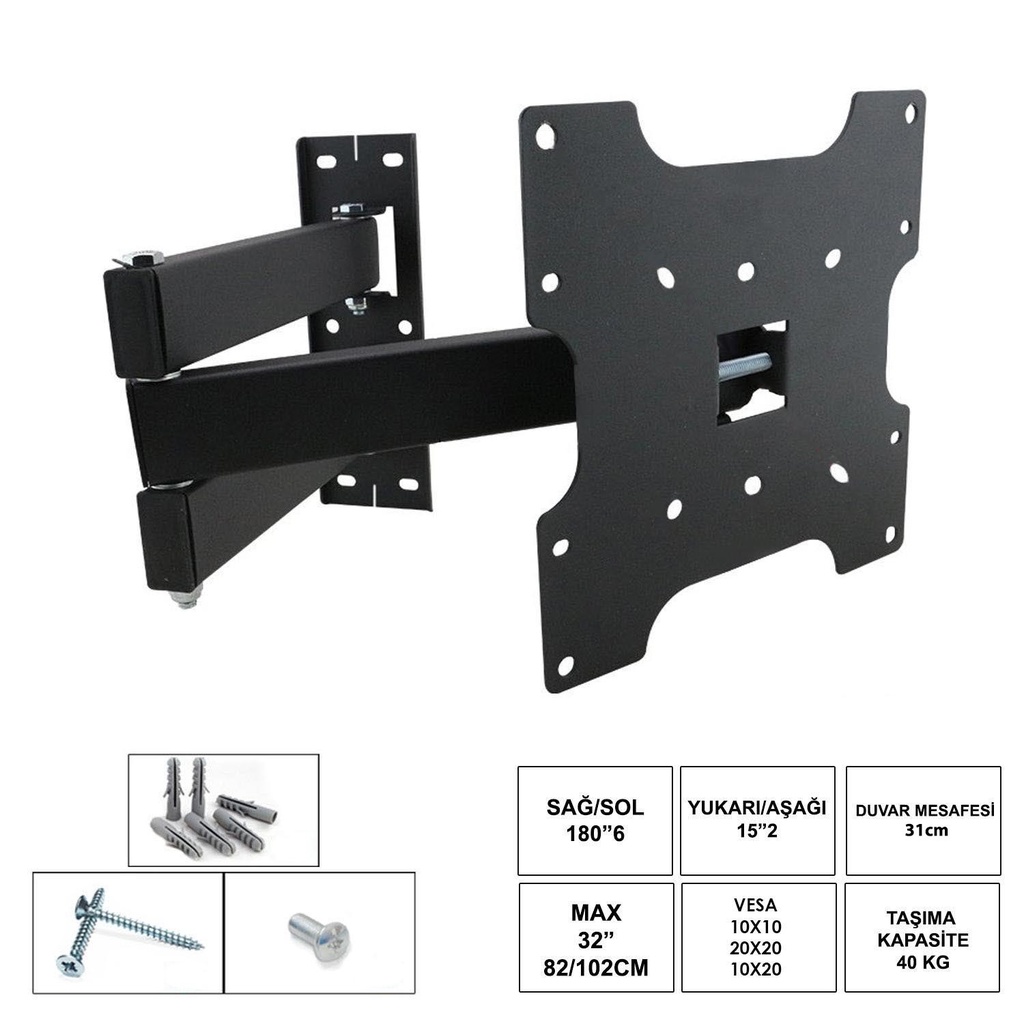 32'' 42" 82cm-102cm Lcd Askı Aparatı Hareketli 3 Kollu Ufix 32KH