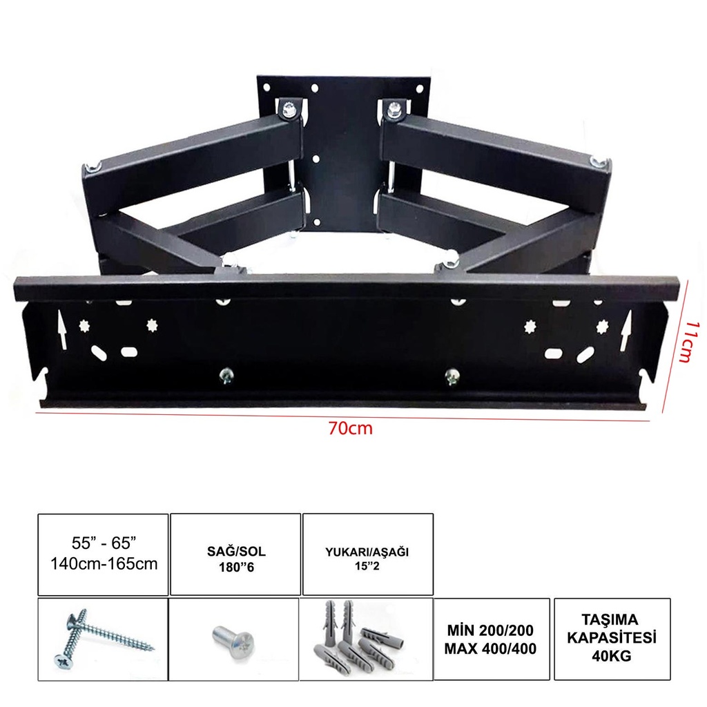 55'' 65'' 140-165cm Lcd Askı Aparatı 6 kollu Hareketli UFİX UF-7011H