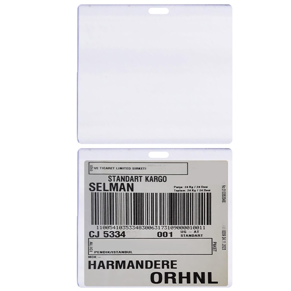Kargo Barkod Tutucu Plastik Levha 100 adet Poke Pk-6221