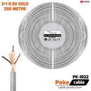 2+1 CCTV 0.50 Kamera Kablosu Gold 250mt Poke Pk-1022