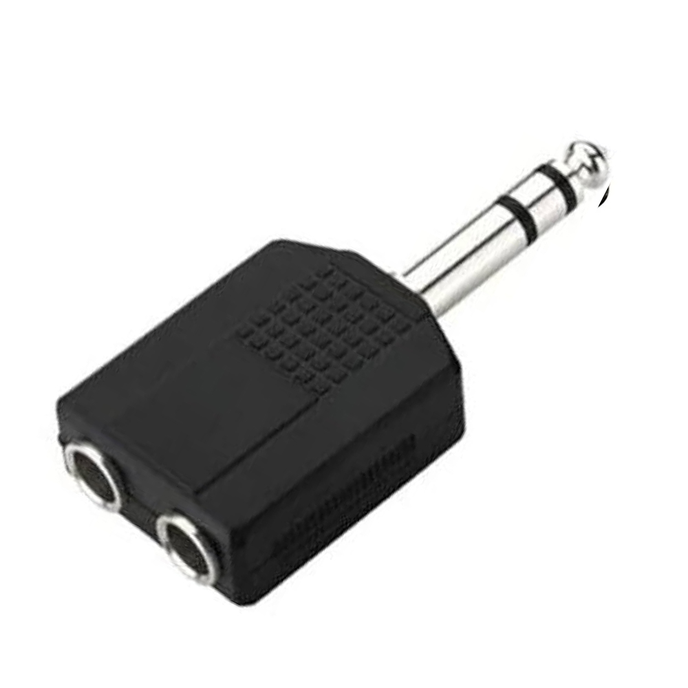 6.3mm Erkek to 2x 6.mm Dişi Stereo Çevirici Adaptör PK-6313  