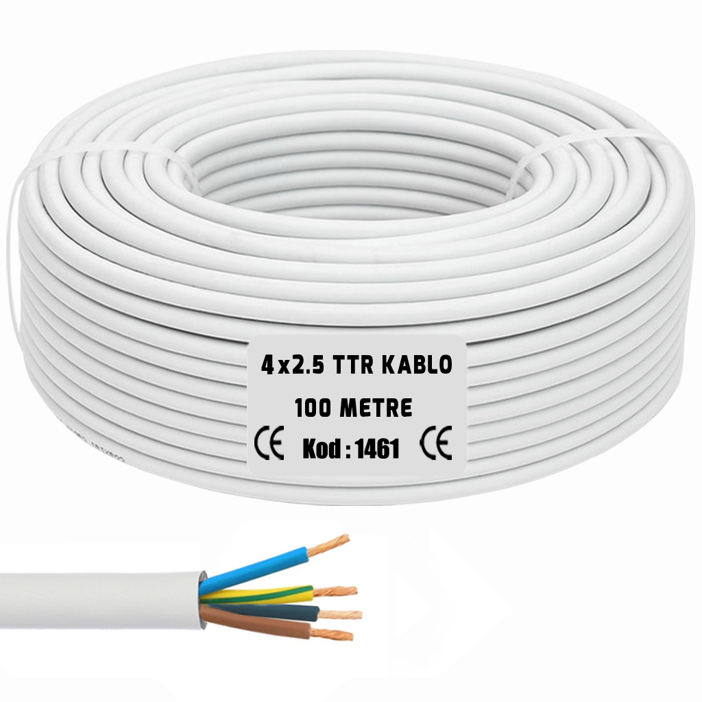 4x2.5 TTR Seslendirme Kablosu Beyaz 100mt PK-1461  