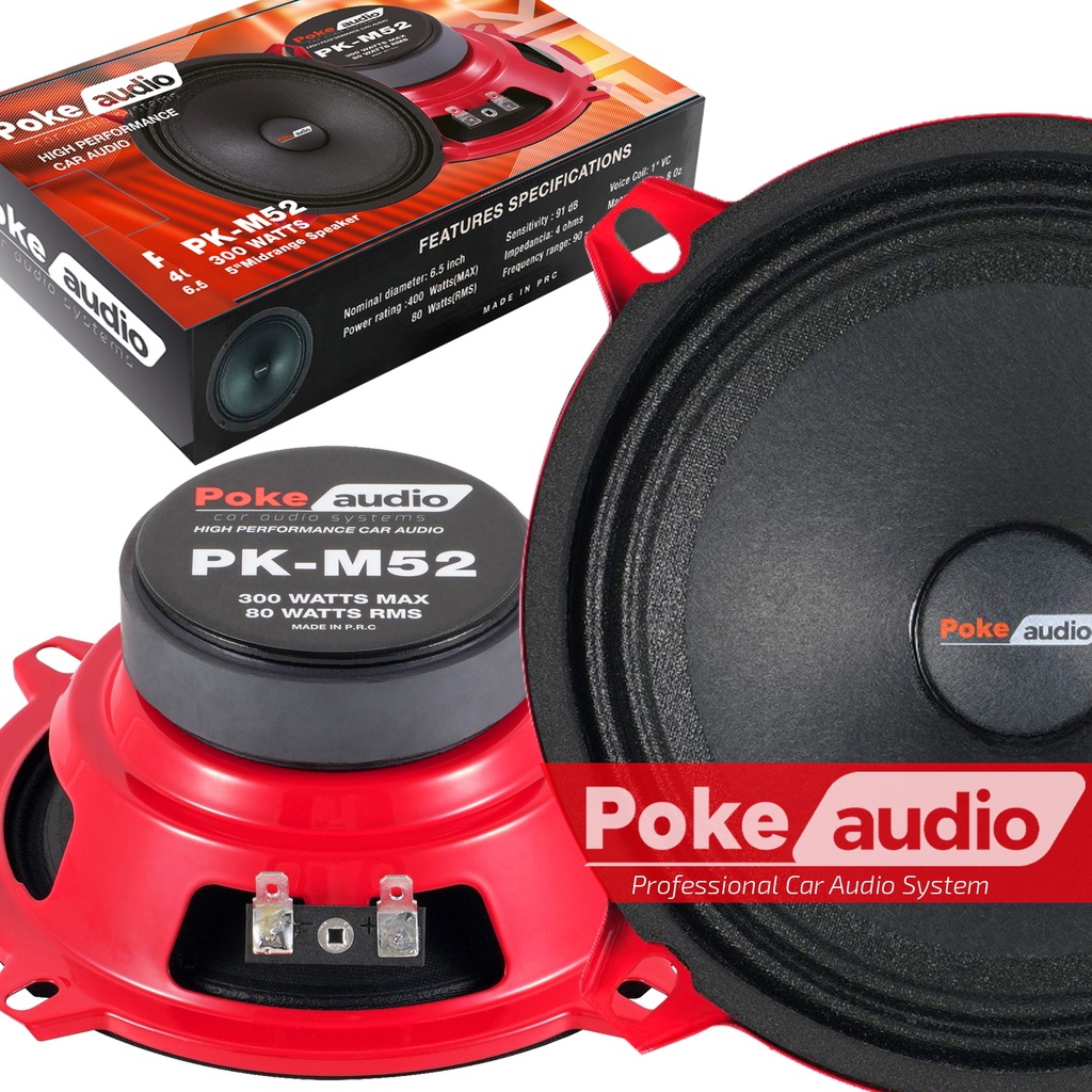 Oto Midrange 13cm 300w 80rms 2 Adet Poke PK-M52  