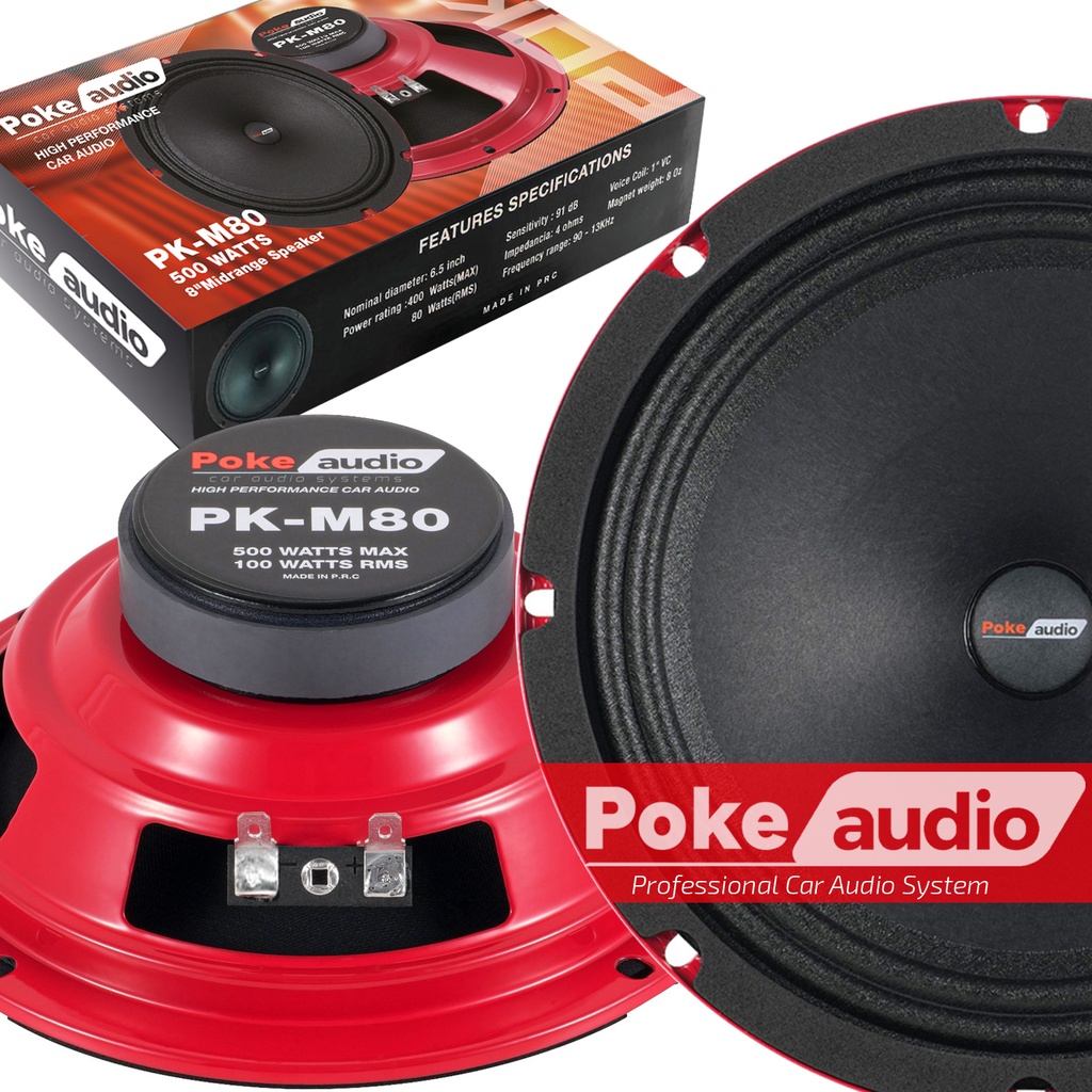 Oto Midrange 20cm 500w 100 Rms 2 Adet Poke PK-M80  