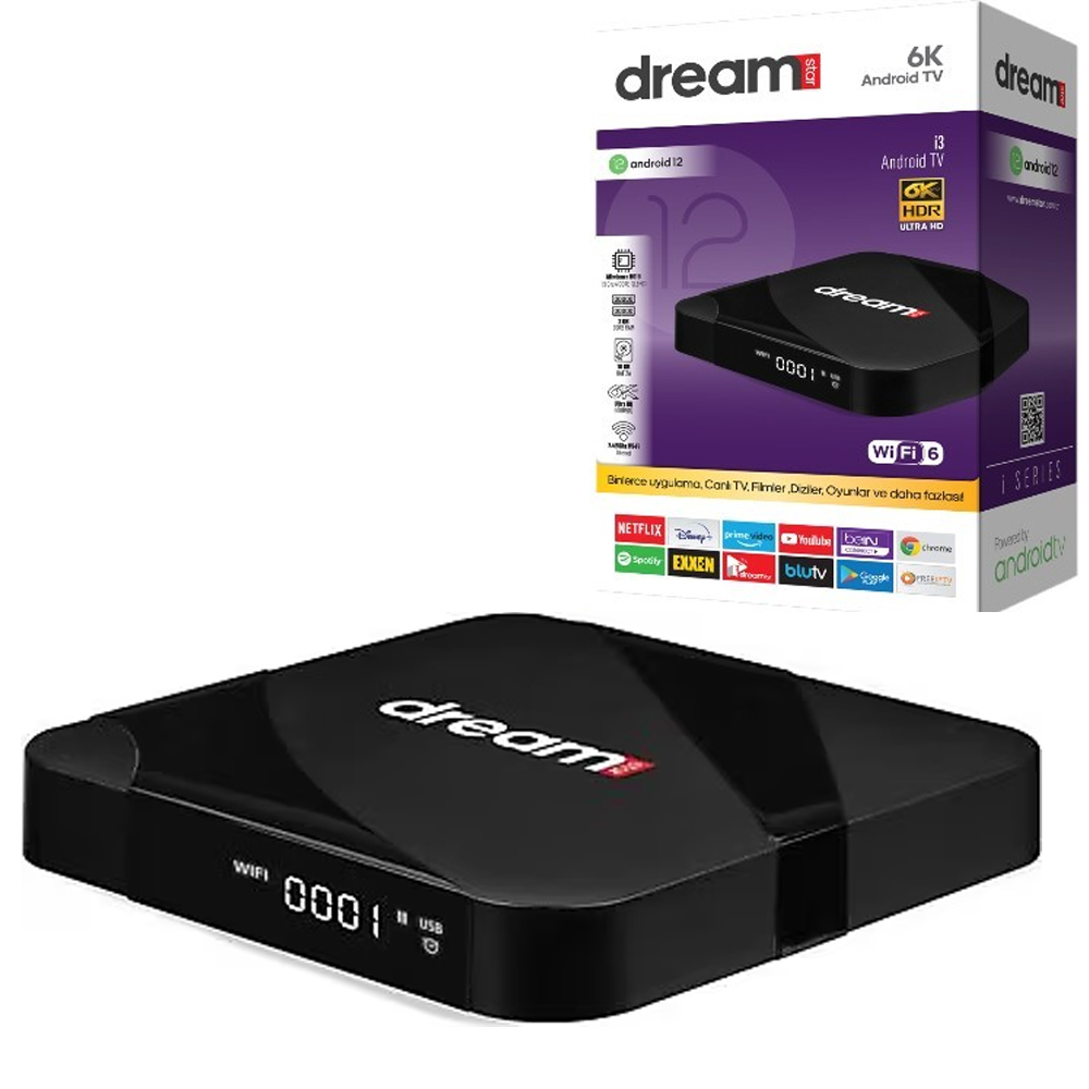 Android Tv Box Uydu Alıcı 2-16GB 6K Dreamstar İ3