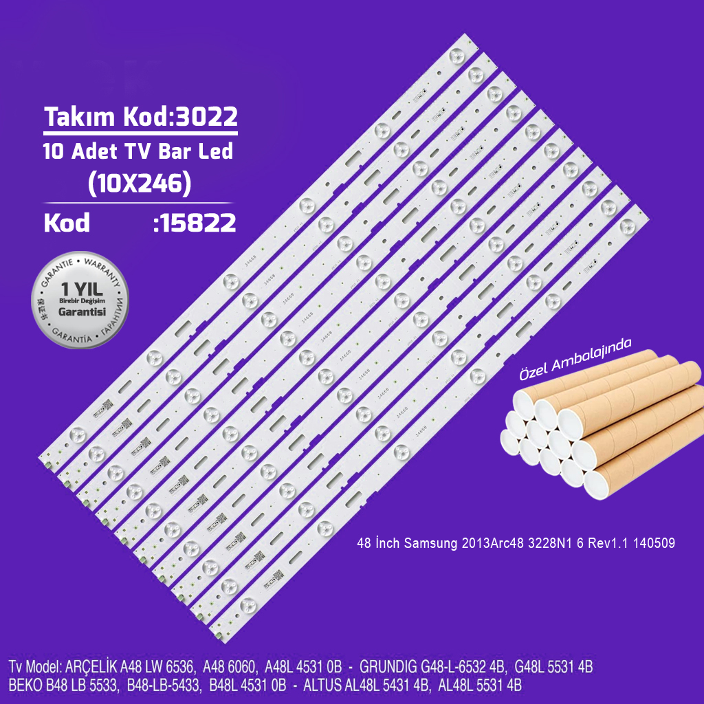 48'' Samsung 2013Arc48 3228N1 6 Rev1.1 140509 10adet Tv Bar Led