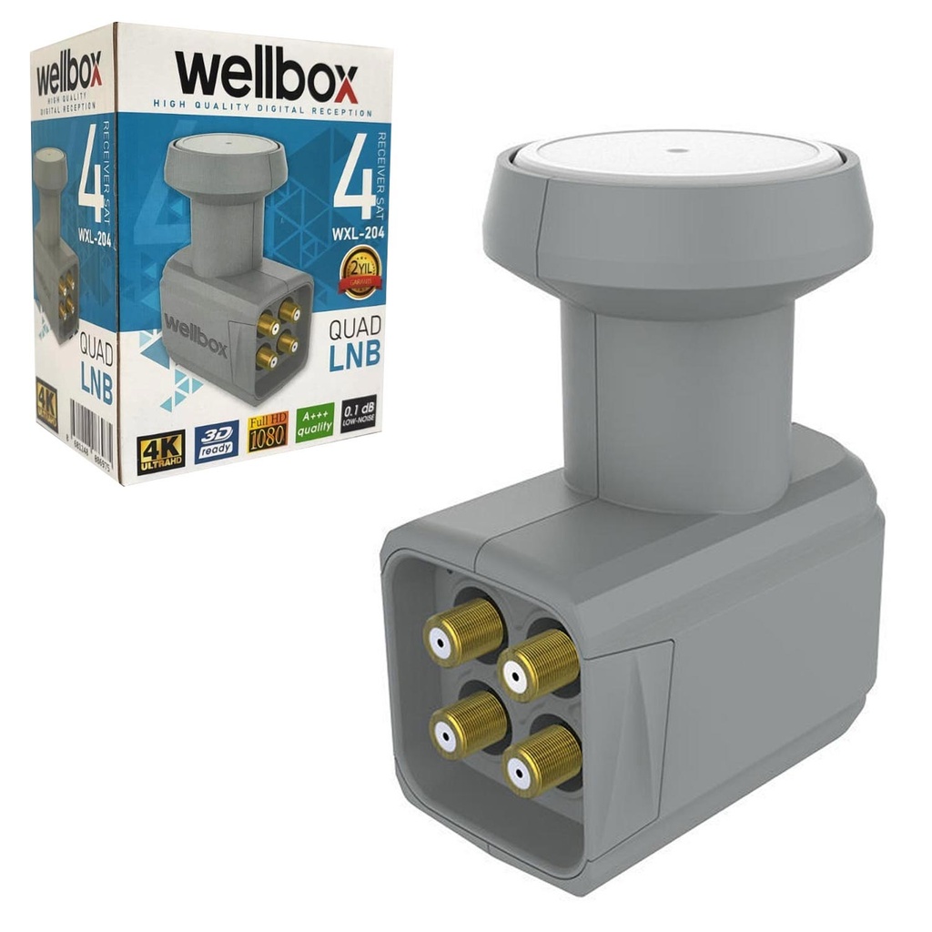 Dörtlü Lnb Quad 0.1db 3D Wellbox WXL-204 R38