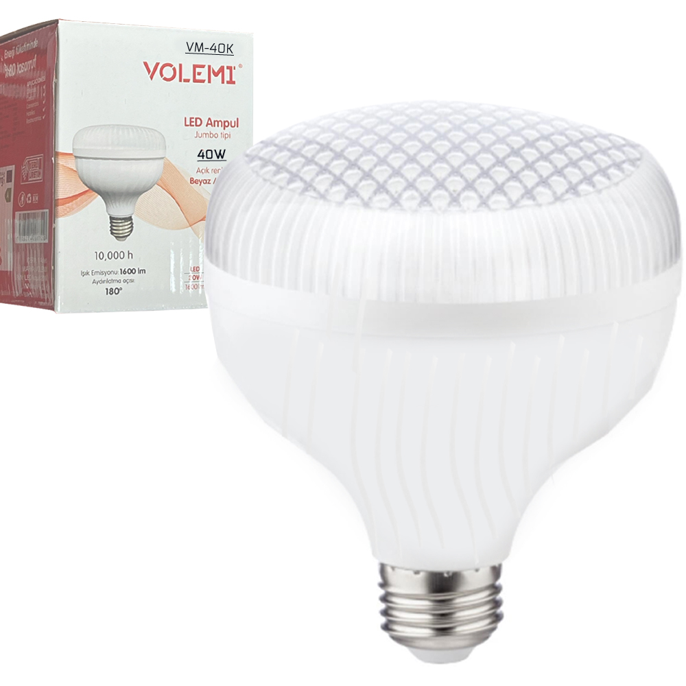 Kristal Led Ampul 220v 40w Beyaz E27 Volemi VM-40K