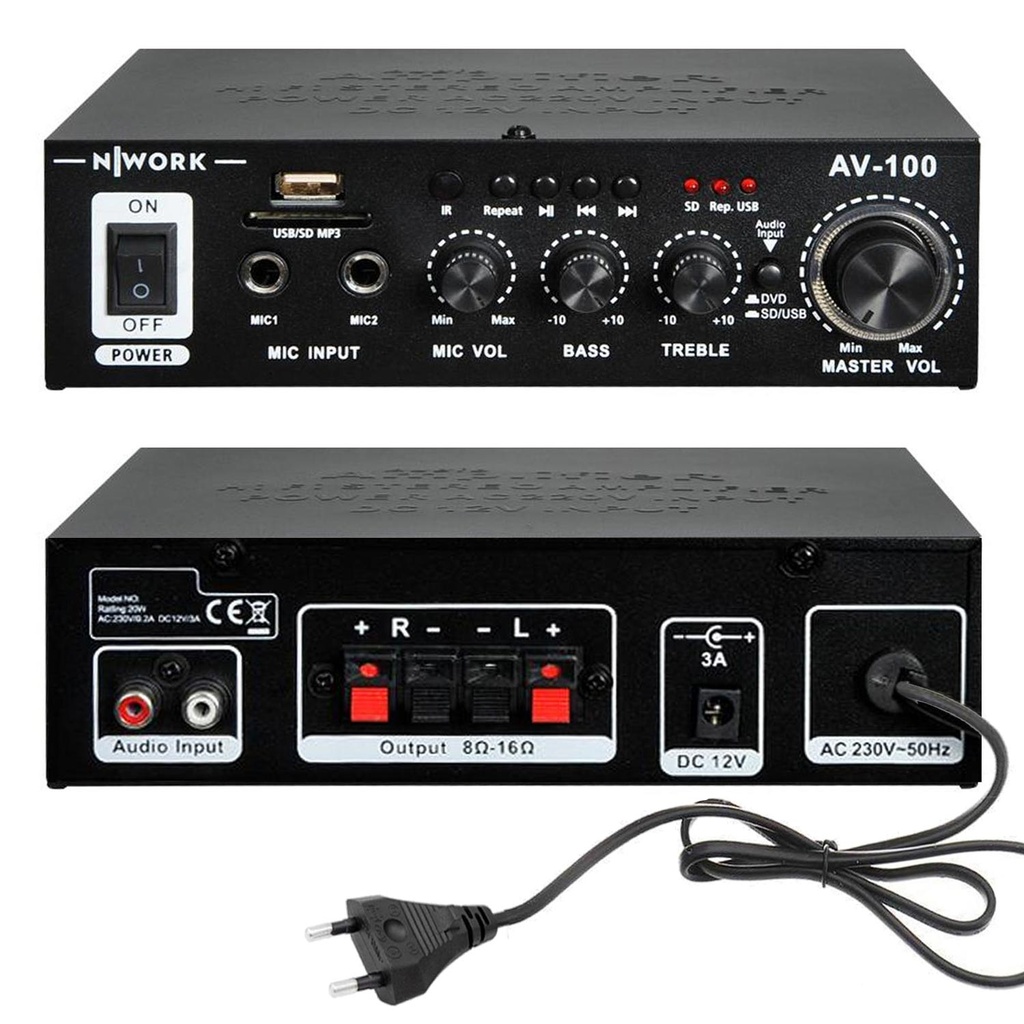 Anfi 100 Watt Bt Pc Mic Usb Sd 12v 220v Nvork AV-100