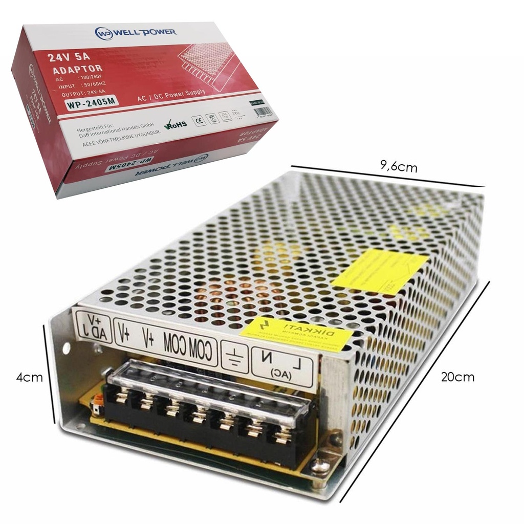 Metal Kasa Adaptör 24v 5a Wellpower WP-2405M