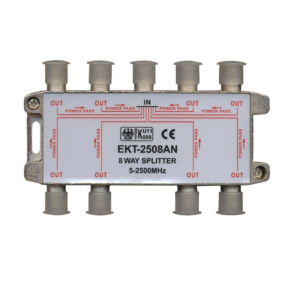 Splitter 1/8 Powerpass 5-2500mhz Fully E-335E  
