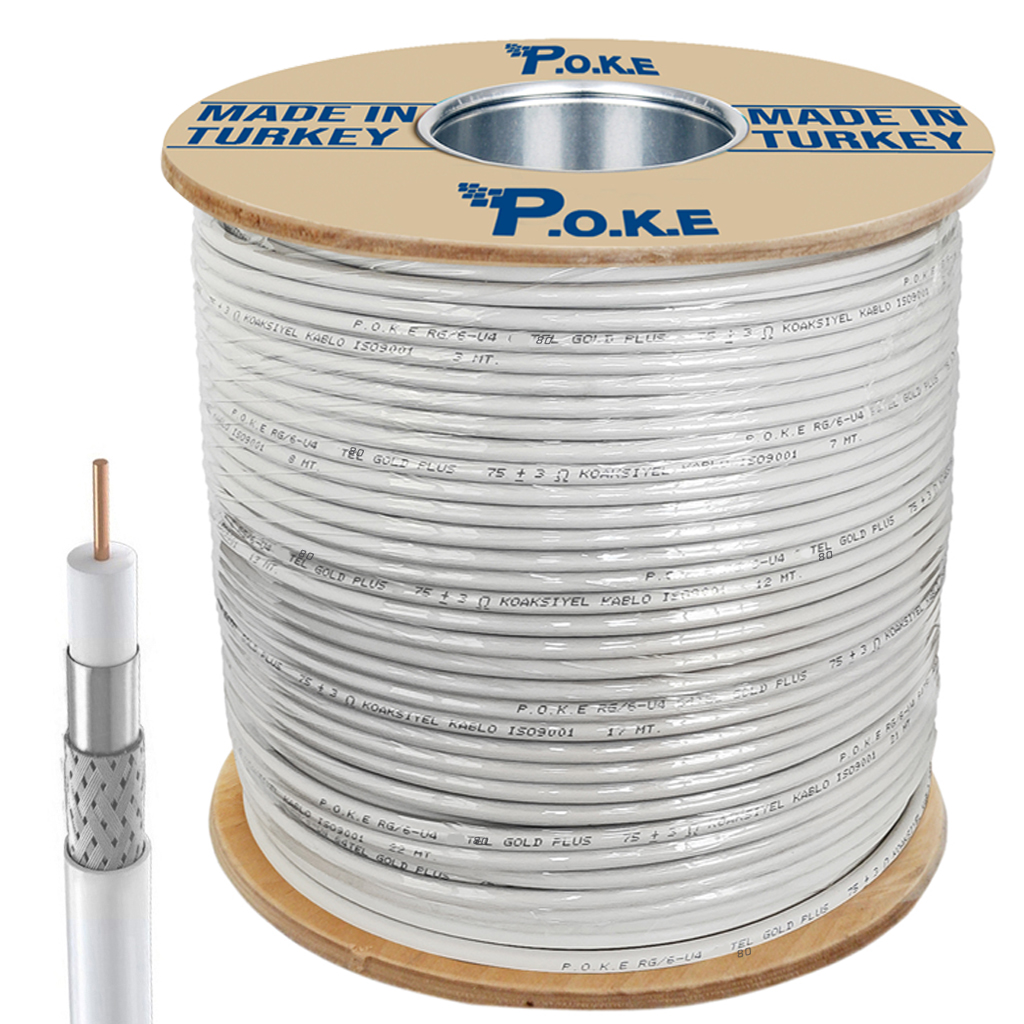 Anten Kablosu RG6/U4 80Tel 1.02 300mt Poke PK-1102