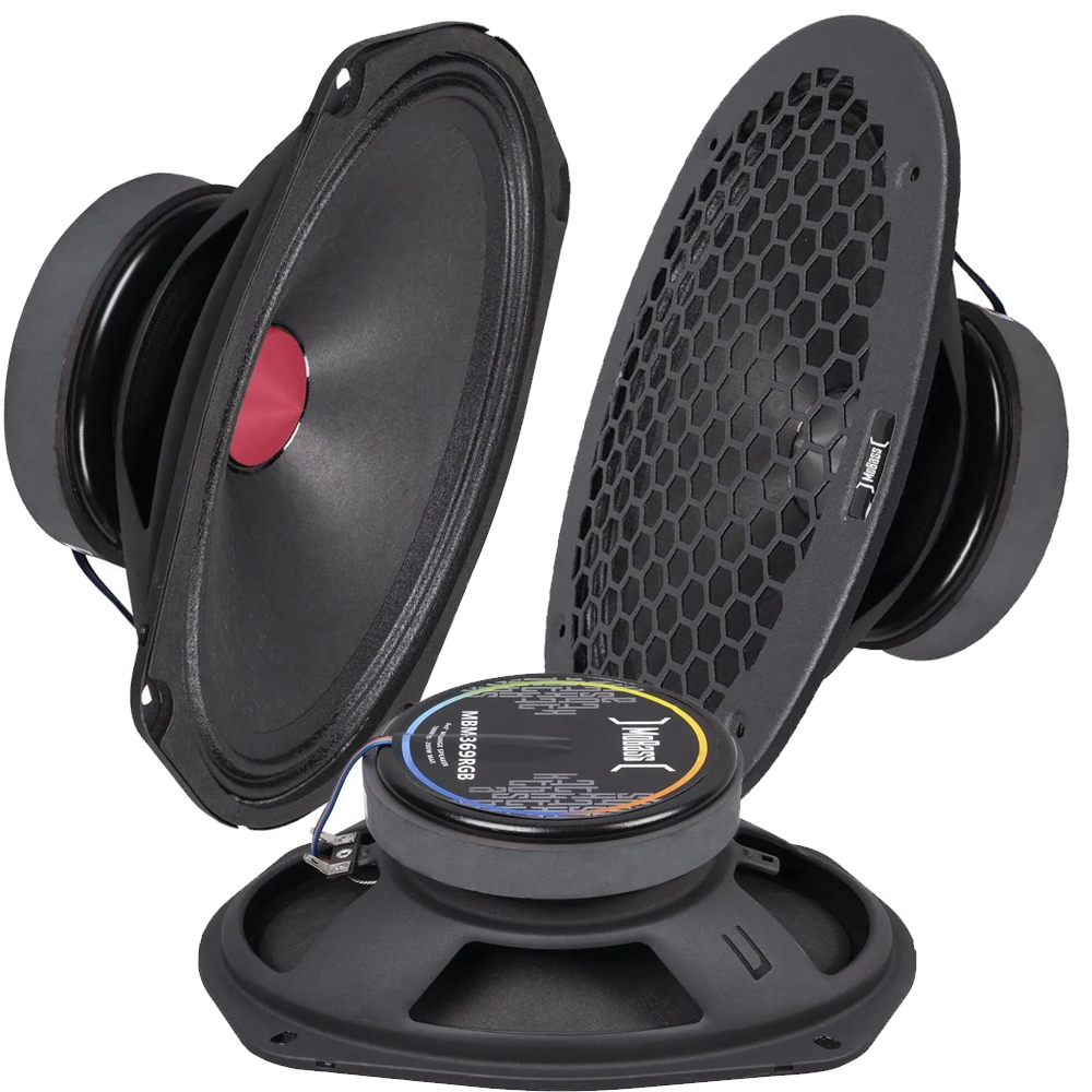 Oto Midrange Oval 200w RMS 100w RGB Işıklı 2 Adet Mobass MBM-369RGB 