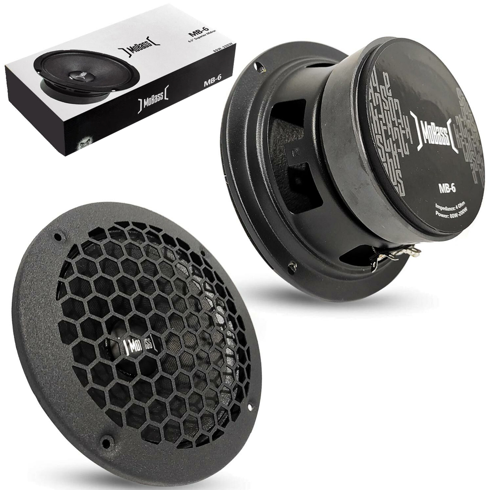 Oto Midrange 16cm 200w RMS 80w 2 Adet Mobass MB-6 