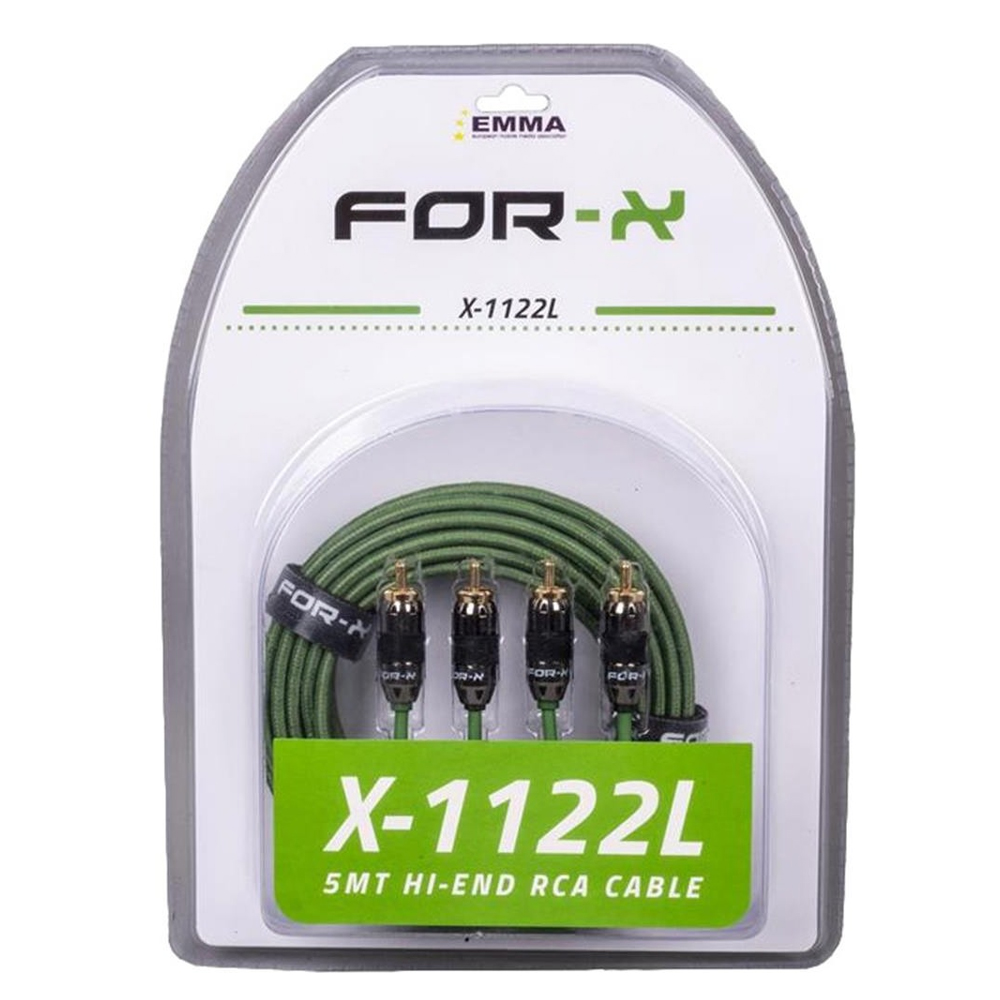 Oto Anfi Kablo 2rca 2rca 5mt OFC Bakır For-x X-1122L 5M