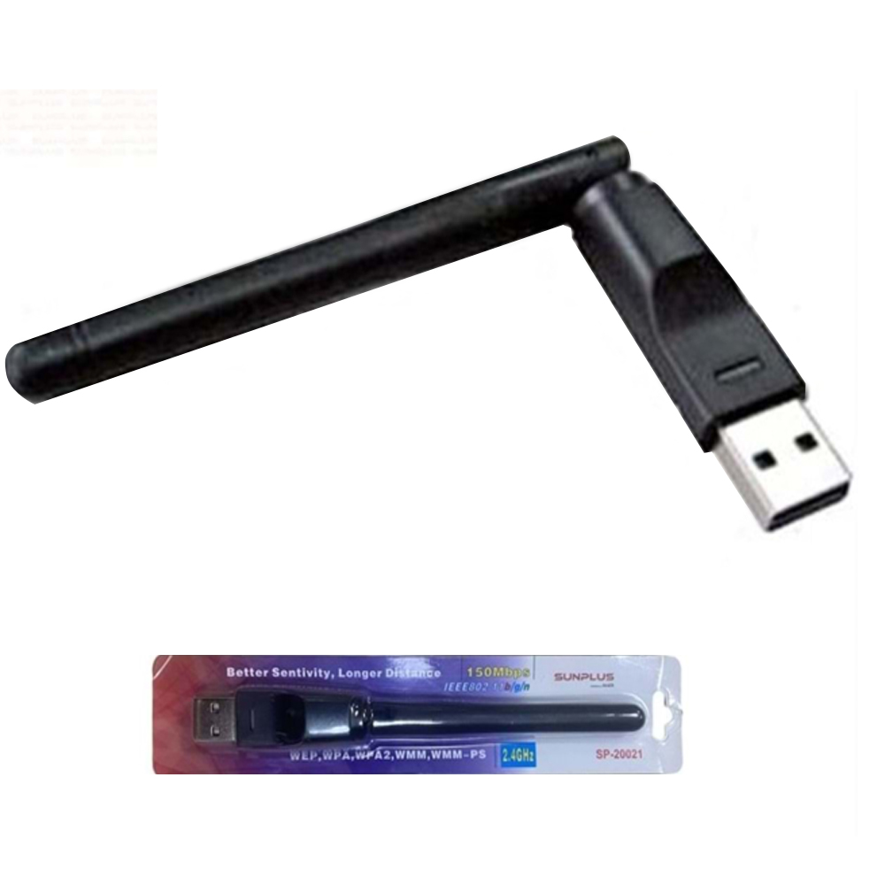 Usb Wifi Adaptör Uydu İçin 3Dbi Antenli Sunplus SP-20021