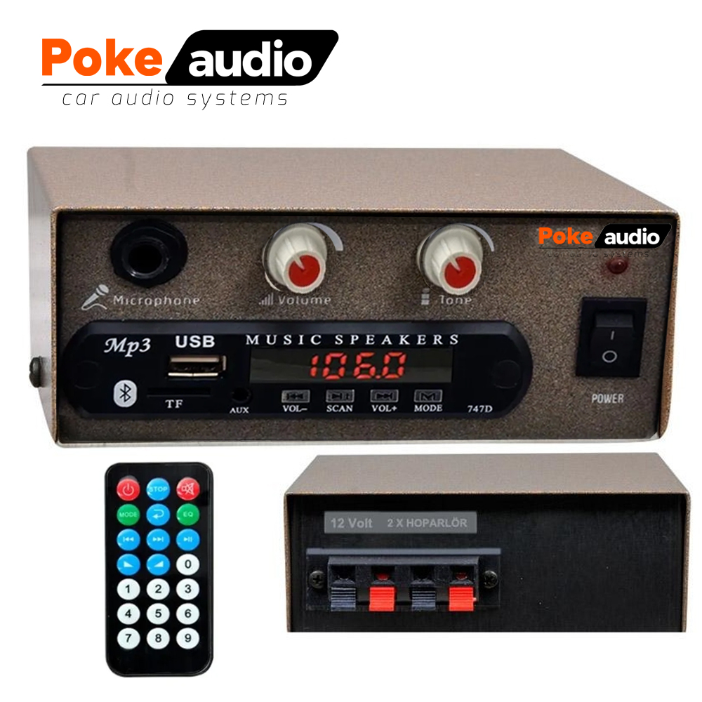 Pazarcı Anfi 50w Usb Bt Sd Fm Metal Kasa Poke PK-4190 