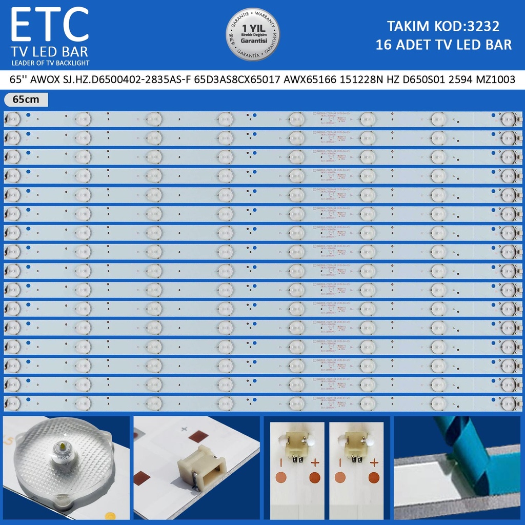 65'' AWOX SJ.HZ.D6500402-2835AS-f 65d3as8cx65017 AWX65166 151228n hz d650s01 2594 mz1003 Tv Led Bar