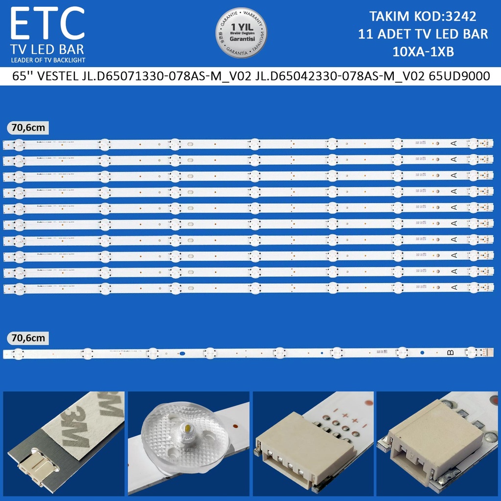 65'' VESTEL JL.D65071330-078AS-M_V02 JL.D65042330-078AS-M_V02 65UD9000 Tv Led Bar