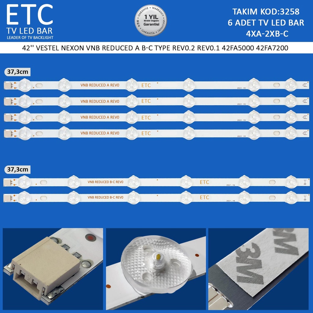 42'' VESTEL NEXON VNB REDUCED A B-C TYPE REV0.2 REV0.1 42FA5000 42FA7200 Tv Led Bar