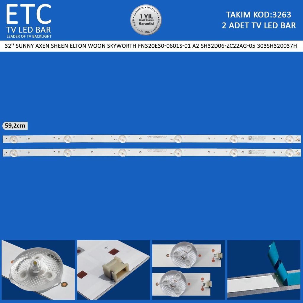 32'' SUNNY AXEN SHEEN ELTON WOON SKYWORTH FN320E30-0601S-01 A2 sh32d06-zc22ag-05 303sh320037h Tv Led Bar