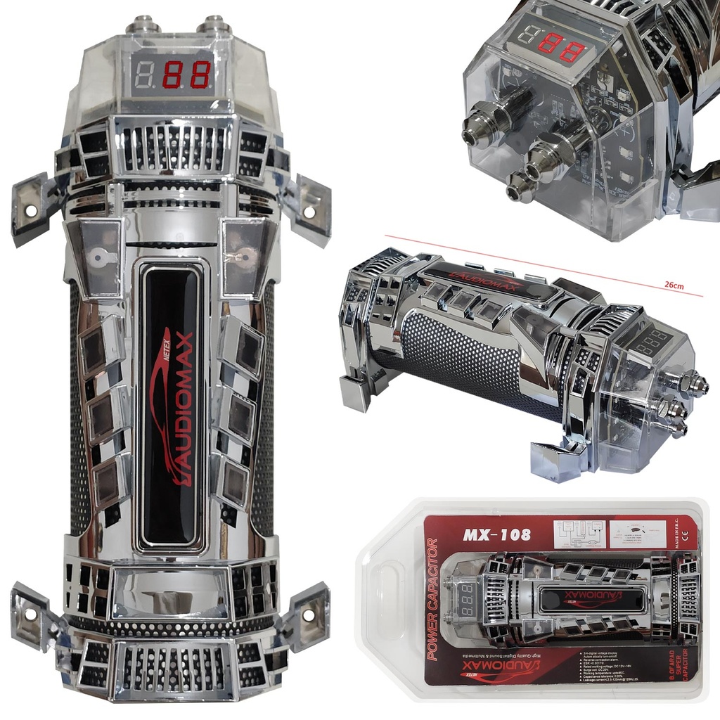 Kapasitör 8 Farad Dijital 12/24v Audiomax MX-108  