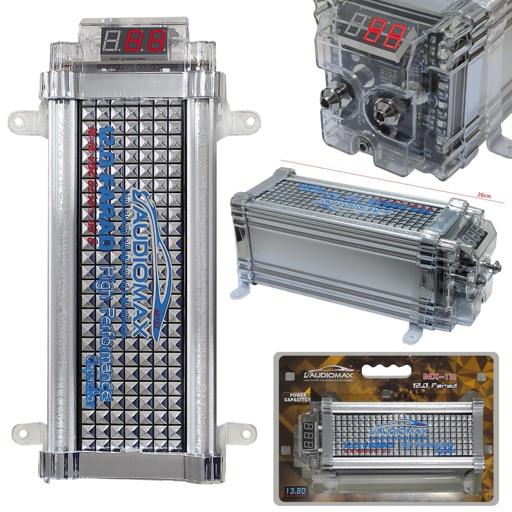 Kapasitör 12 Farad Dijital 12/24v Audiomax MX-112  