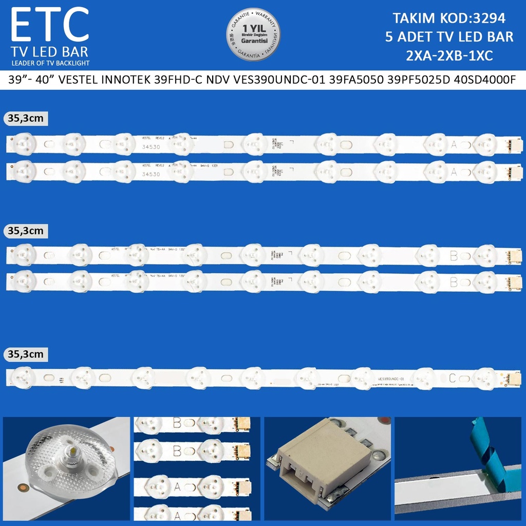39-40'' VESTEL INNOTEK 39FHD-C NDV VES390UNDC-01 39FA5050 39PF5025D 40SD4000F