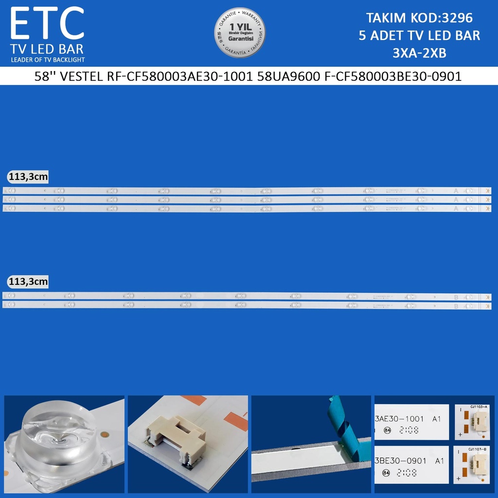 58'' VESTEL RF-CF580003AE30-1001 58UA9600 F-CF580003BE30-0901