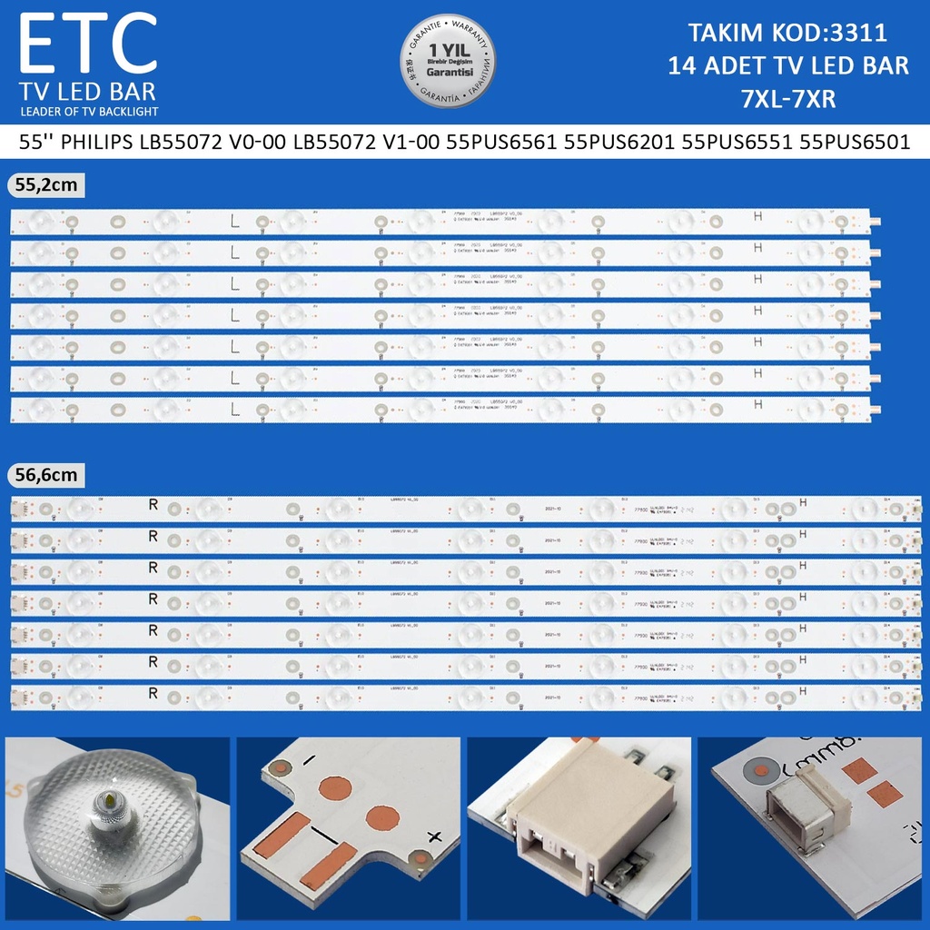 55'' Philips LB55072 V0-00 LB55072 V1-00 55PUS6561 55PUS6201 55PUS6551 55PUS6501
