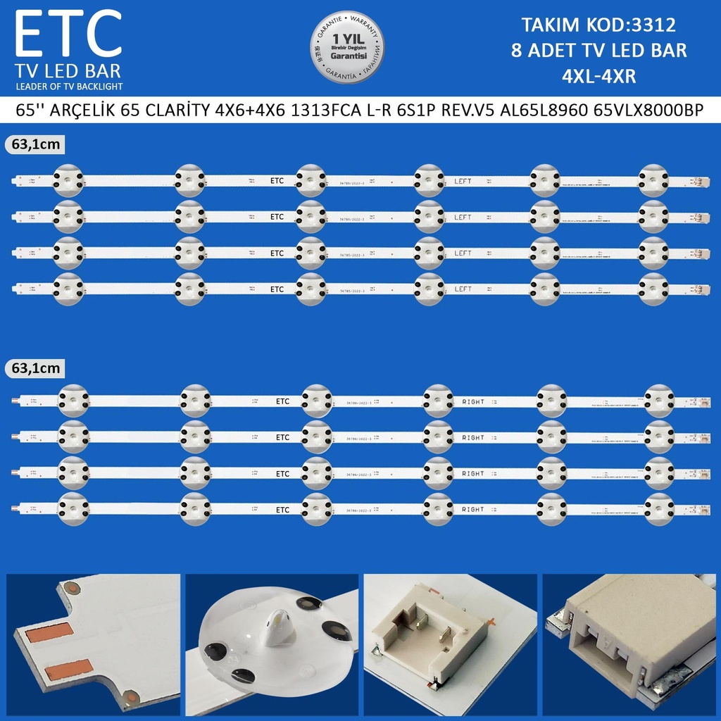 65'' ARÇELİK 65 CLARİTY 4X6+4X6 1313FCA l-r 6s1p rev.v5 AL65L8960 65VLX8000BP