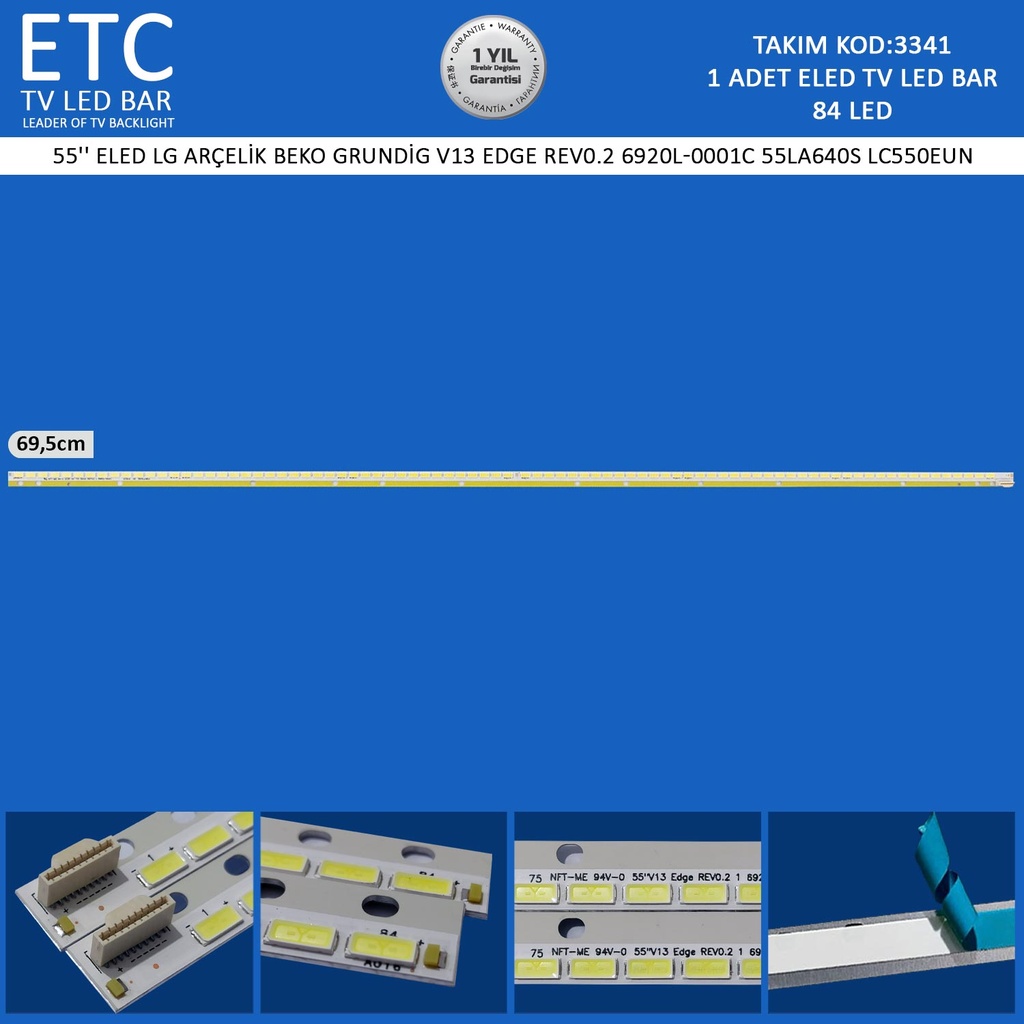 55" ELED LG ARÇELİK BEKO GRUNDİG V13 EDGE REV0.2 6920L-0001C 55LA640S LC550EUN