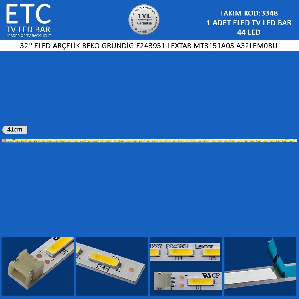 32" ELED ARÇELİK BEKO GRUNDİG E243951 LEXTAR MT3151A05 A32LEM0BU