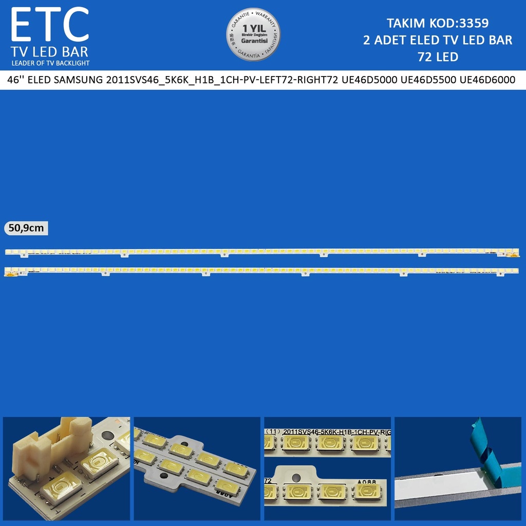 46" ELED SAMSUNG 2011SVS46_5K6K_H1B_1CH-PV-LEFT72-RIGHT72 UE46D5000 UE46D5500 UE46D6000