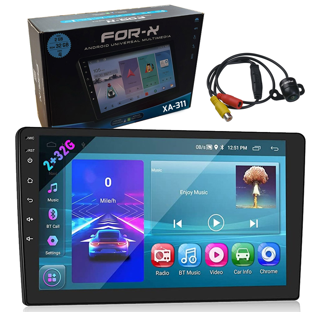 10.1'' Oto Tablet Android 2-32 Kameralı For-x XA-311 