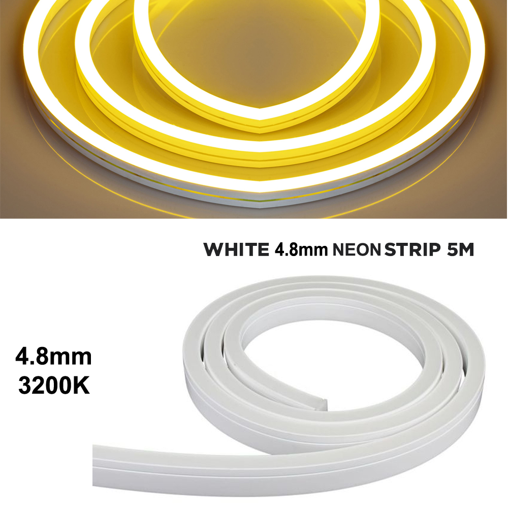 Oto Kaput Led Neon Flex 12v 4.8mm 3000K Gün ışığı 5mt Hightek HT-5261