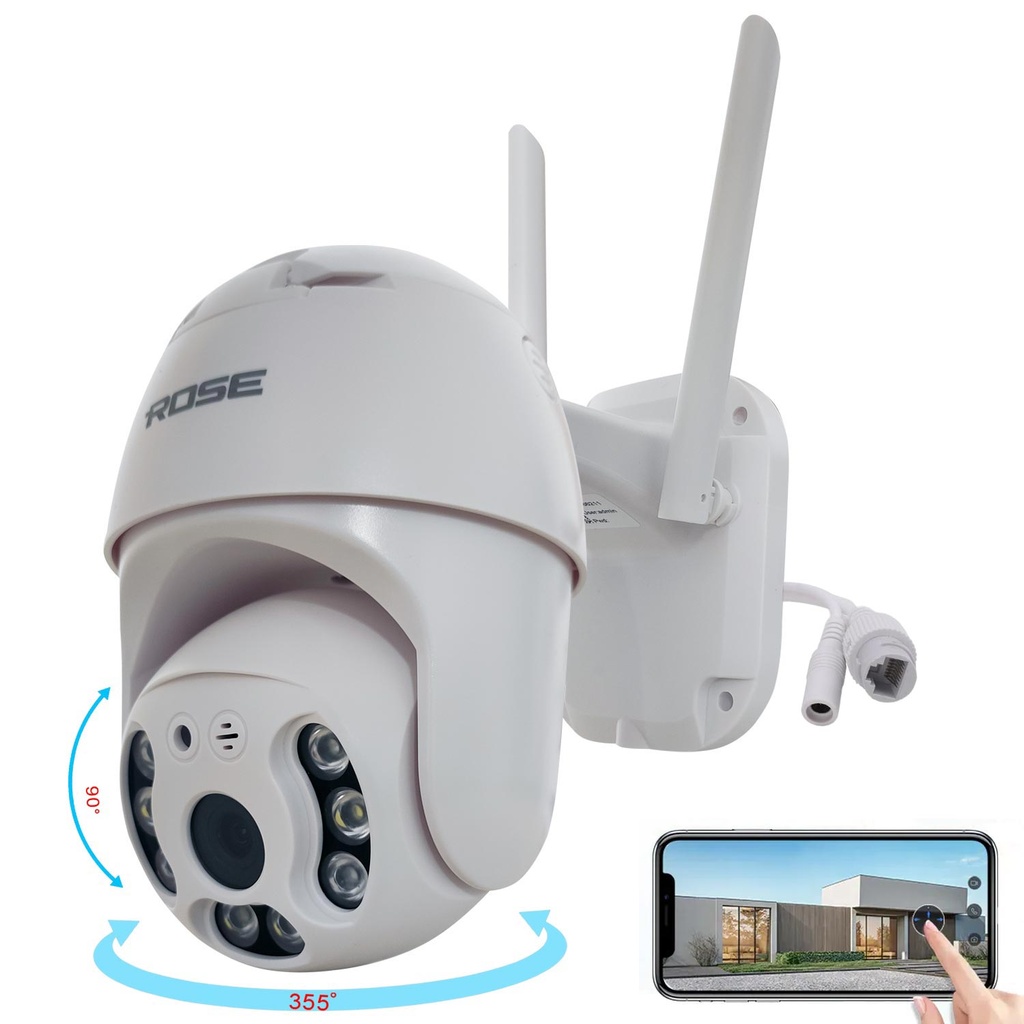 Wifi PTZ Kamera Gece Renkli Sesli 1080p Rose AHD-30500