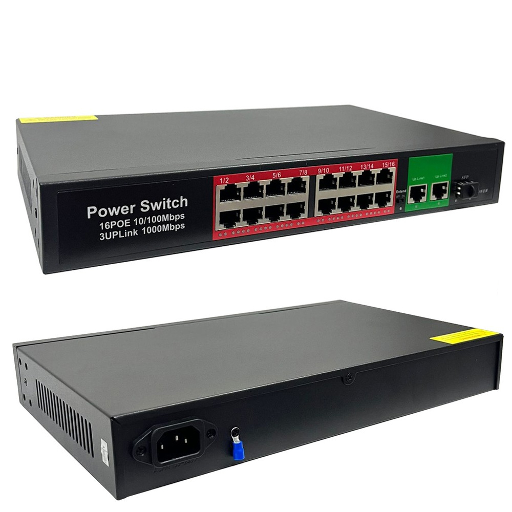 16+2 Poe Switch 10/100/1000 GIGABIT HUB Rose PR-1630G  