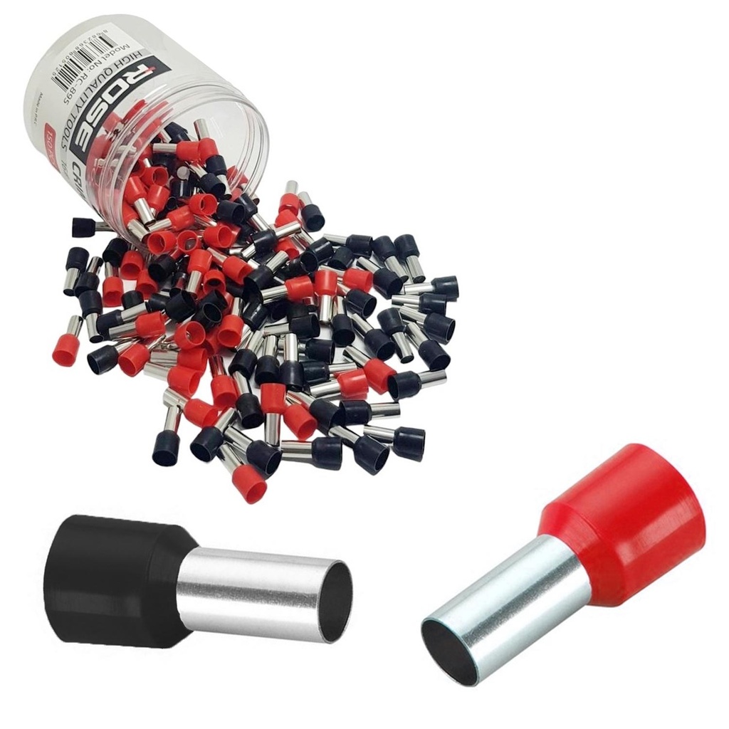 Kablo Pabucu 16# İzoleli Sıkmalı Kablo Yüksük 150 Adet Rose RC-895