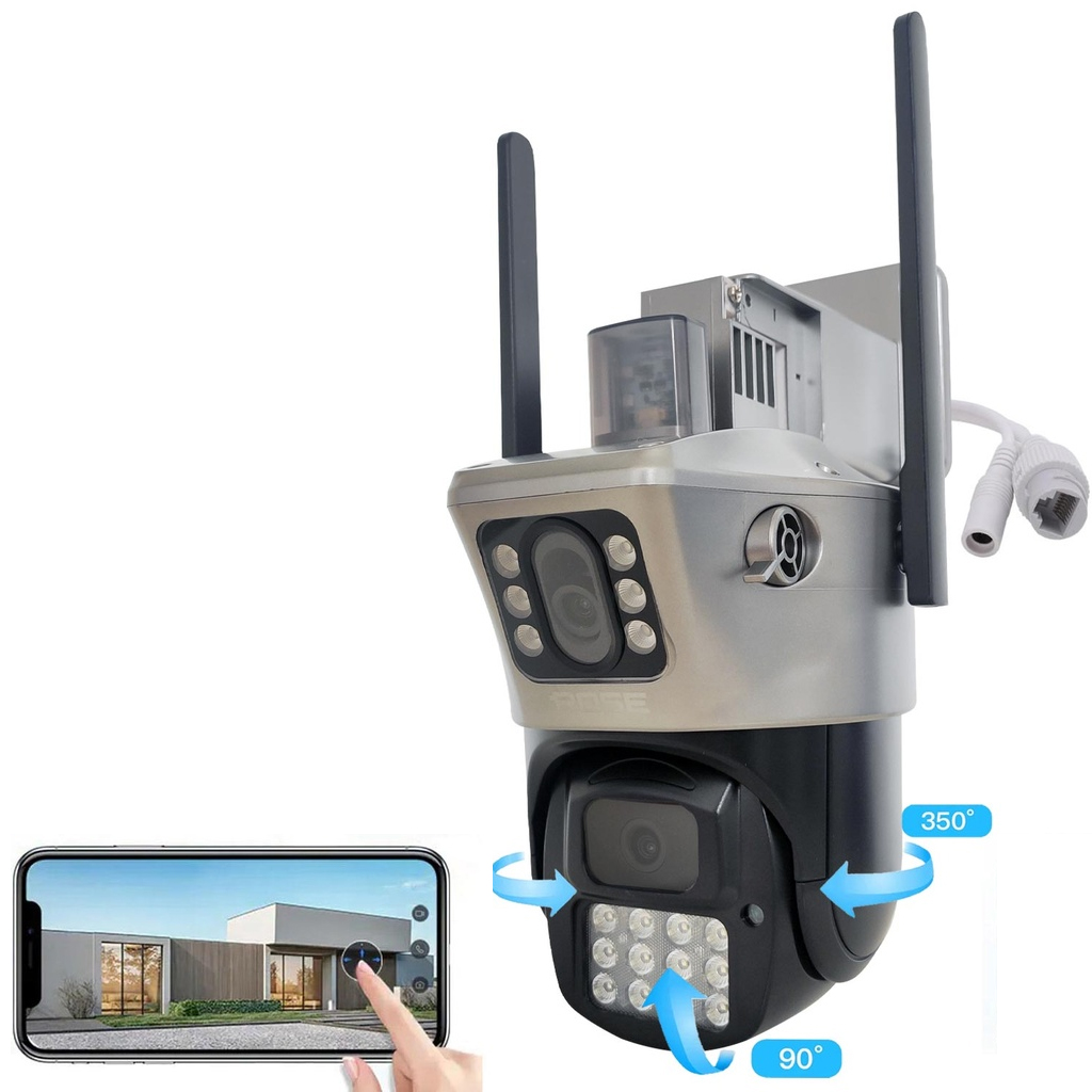 Wifi Akıllı Çiftli Kamera 360 Derece Sesli Dış Mekan 1080p Rose AHD-30180