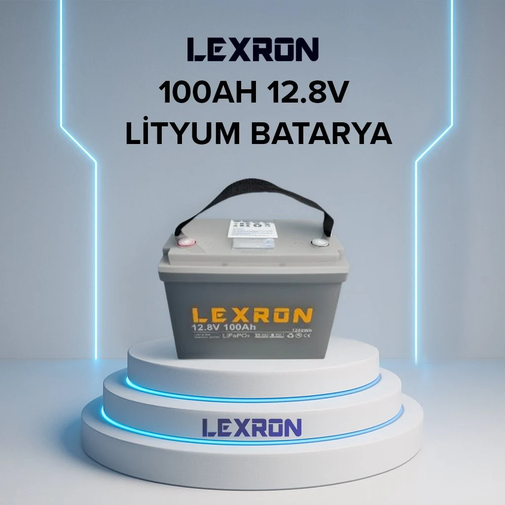 Lityum Akü 100a 12.8v 330x171x220mm LifeP04 Lexron (Kargo Alıcı Öder)