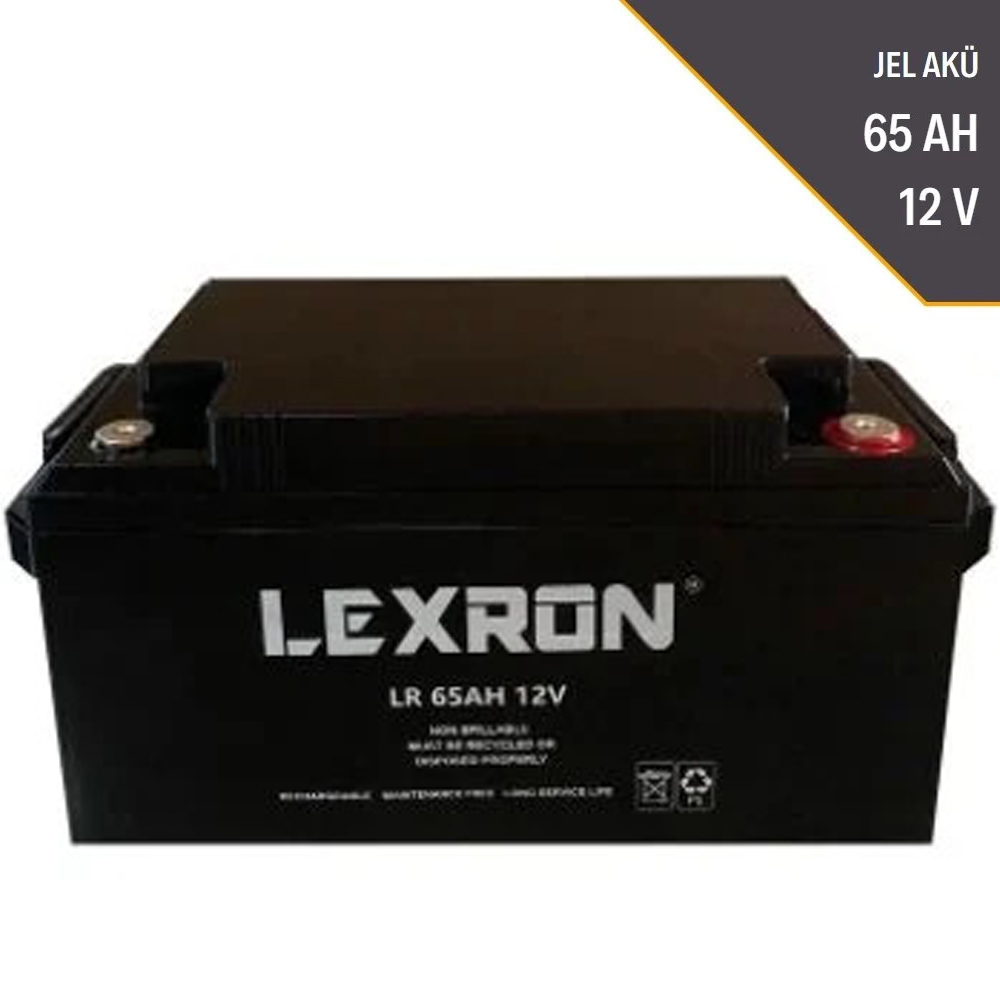 Jel Akü 12v 65a 348x167x178mm Lexron (Kargo Alıcı Öder)