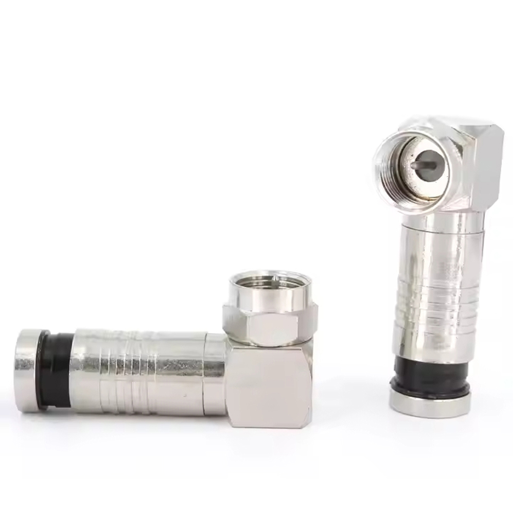 RG6 U6 L Tipi Çevirmeli Sıkmalı F Konnektör Nova 4469  